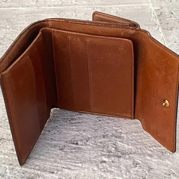 Vintage Louis Vuitton Wallet Card Holder Brown leather Made in France Authentic - Picture 6 of 11